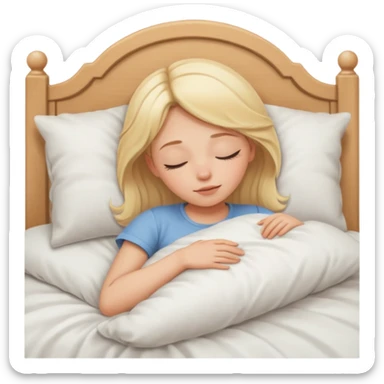 girl sleeping in bed sticker