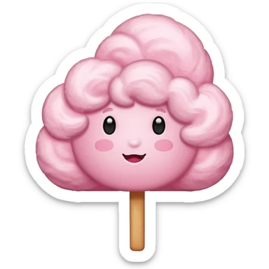 Candy floss emoji with no face and it leaning towards the side with just the candy floss  sticker