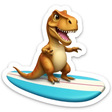 T-Rex wearing a tutu on a surfboard sticker