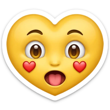 Emoji face, heart eyes, drooling, in love sticker