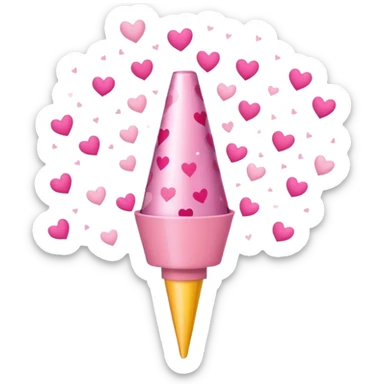 party popper light pink with hears sticker