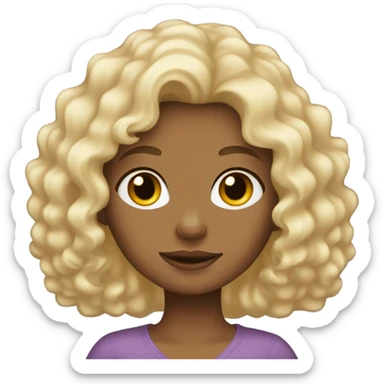 Tan girl with curly light blonde hair sticker