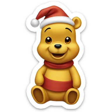 christmas winnie the pooh sticker