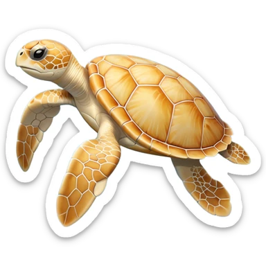 White & cream colored  sea turtle sticker