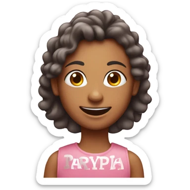 happy birthday sign with the word Priya light pink sticker