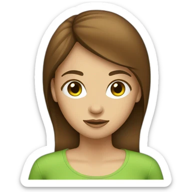 girl-with-brown-hair-green-eyes-with-phone-laptop sticker