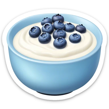 Black bowl yogurt with blueberries  sticker