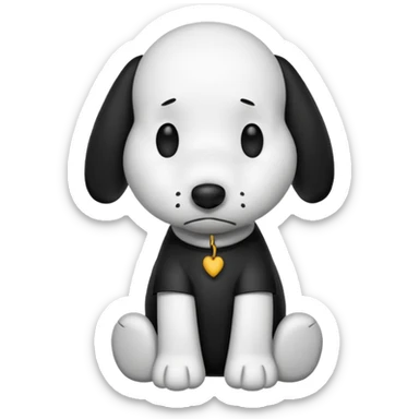 Snoopy acostado llorando sticker