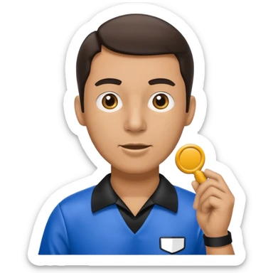 Referee, hold the whistle, blue cloth sticker