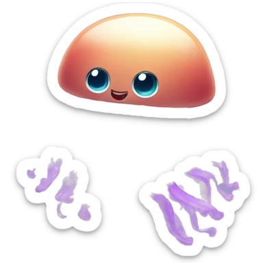 Happy Jellyfish in a smiling anemone sticker