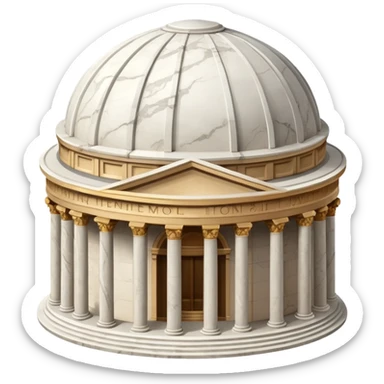 An emoji of the ancient Roman Pantheon temple. It is a round building with a large dome and an open oculus at the top.

 sticker