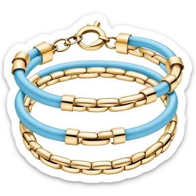 Light blue and gold bracelets sticker