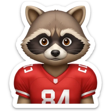 american football player raccoon red sticker