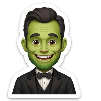 Thrall from World of Warcraft dressed as Abraham Lincoln laughing sticker