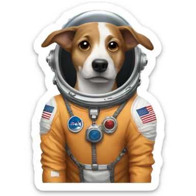 Dog with a space suit sticker