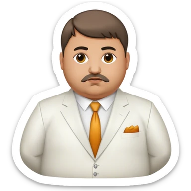 Fat Armenian oligarch with bowlcut wearing white suit sticker