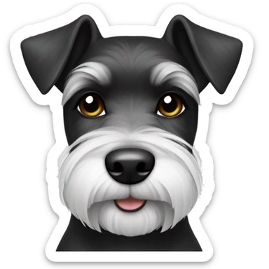 Mini schnauzer black & white sticker
