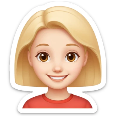 cute girl character with oval flat head sticker