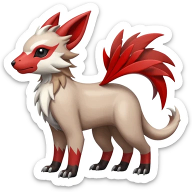 Shiny Brown Red Black Grey White Beige Linoone-Absol-Trico-Hybrid (Full body) sticker