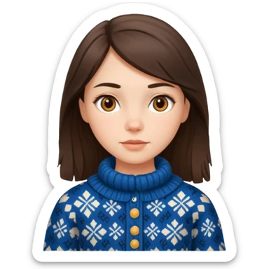 brunette scandinavian girl with scandinavian clothes sticker