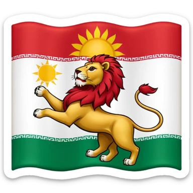 Iran flag with lion and sun logo sticker