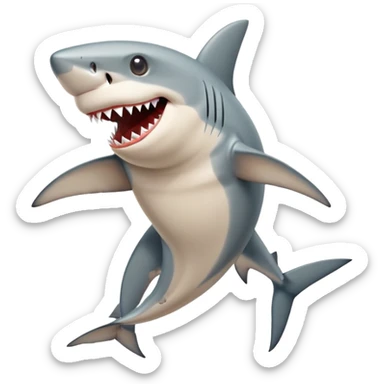 Shark wearing shoes and he has only 2 legs Italian brainrot tralalelo tralala sticker