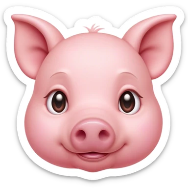 Cinematic Noble Piglet Portrait Emoji, Poised and regal, with a tiny, delicate build and a soft, smooth rosy-pink hide, deep-set soulful beady eyes, Simplified yet sharp and sophisticated features, highly detailed, glowing with a gentle, dignified glow, high shine, intelligent and endearing, stylized with an air of miniature nobility, focused and attentive, soft glowing outline, capturing the essence of a watchful and confident little piglet, so majestic it feels as though it could scamper out of the screen with effortless authority! sticker