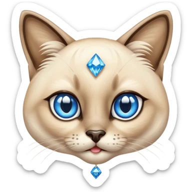 Siamese cat with diamonds sticker