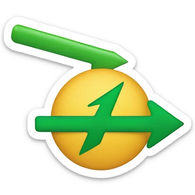 a green arrow pointing north east with the word TRENDUP on the bottom, the logo has to look like a smiling emoji sticker