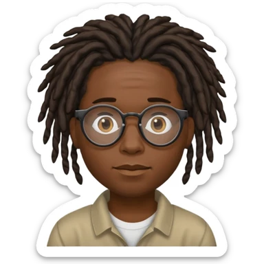 Boy with a locs hair on face put a glasses on and Black locs put locs on face too sticker