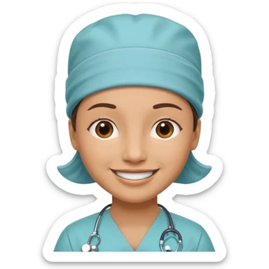 doctor with scrub hat sticker