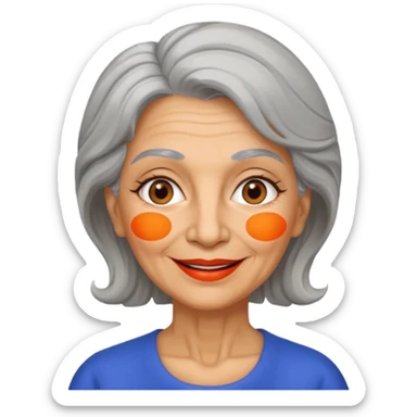 An Italian 60-year-old grandmother who is a genuine burst of sunshine and her favorite lipstick color is orange sticker
