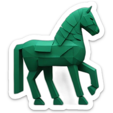 Dark Green geometric trojan horse sticker
