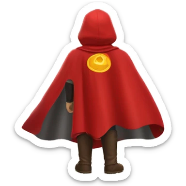 red hero cape back view sticker