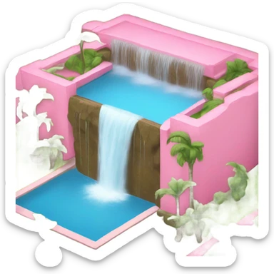 Pink pool with a waterfall  sticker