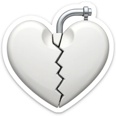 broken heart sticked together (divorce) with a clamp sticker