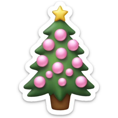 Christmas tree with light pink ornaments  sticker