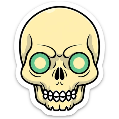 mind-blowing skull with exaggerated expression sticker