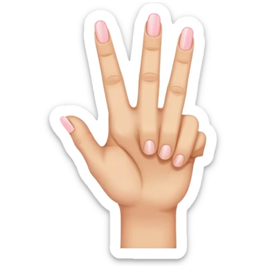 hand with thumb , index and middle finger up with ring an pinkie finger down  sticker