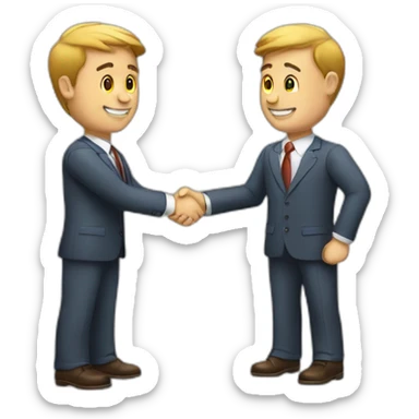 two business man handshake sticker