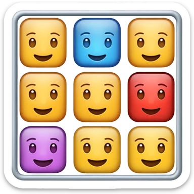 uzun bir emoji olsun böyle 8 tane emoji yan yana olsun kare kare yan yana olsu hepsi sticker