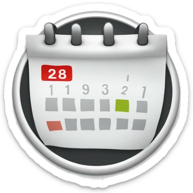 a calendar with a date marked in circle. do not show any numbers on the calendar, we just need to deliver the overall message of looking foward towards a future date sticker