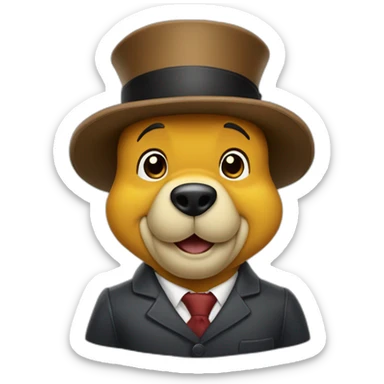 winne the pooh as a banker with mustache sticker
