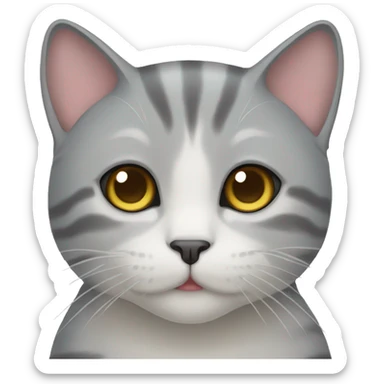 cuty gray cat like japanese sticker