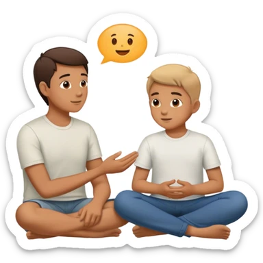 A parent and son sitting together, talking—the parent is actively listening, while the child feels safe and comfortable opening up. No judgment, no lectures—just genuine connection. sticker