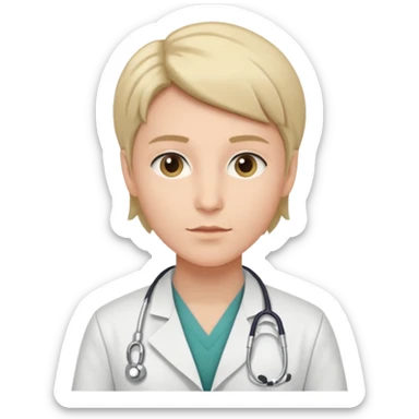 androgynous physician without stethoscope sticker