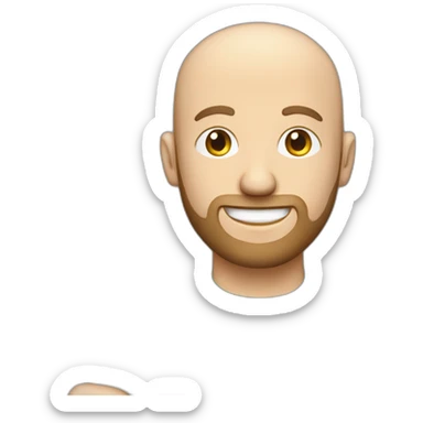 caucasian male with small beard and almost bald smart casual blue shirt holding papers full profile sticker