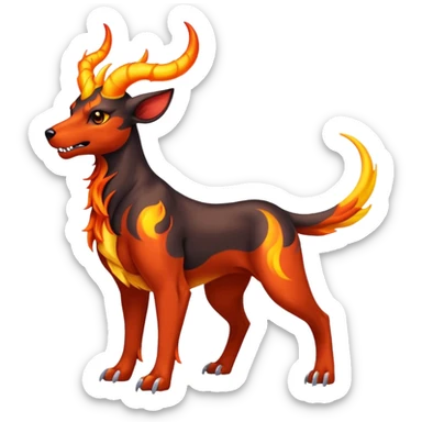Colorful Horned Houndoom-Poochyena-Houndoom-Fakémon-creature sticker