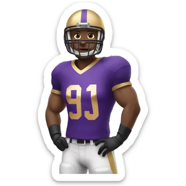 american-football-player-purple-and-gold-jersey sticker