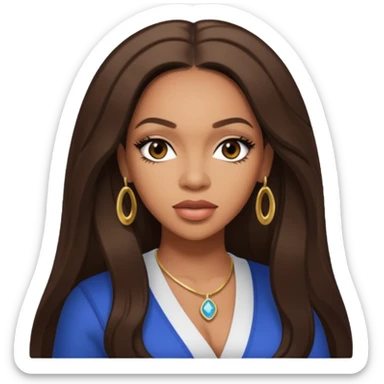 Farrah Franklin from Destiny's Child with long dark brown hair sticker